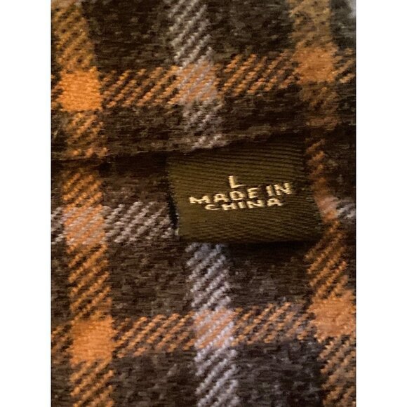 Orvis Luxury Flannel Plaid Button Down Long Sleeved Shirt Size L - Picture 7 of 8